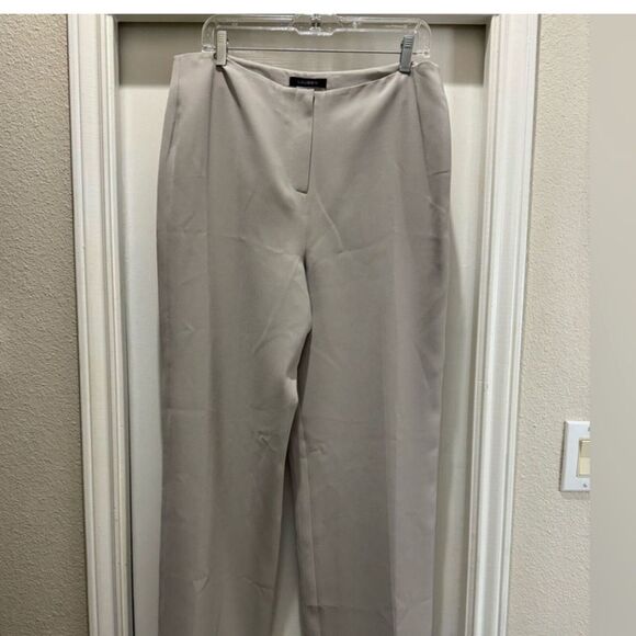 Louben Womens Pants Nordstrom Ivory Dress Pants Size 14 Straight Leg Slacks - Picture 3 of 11